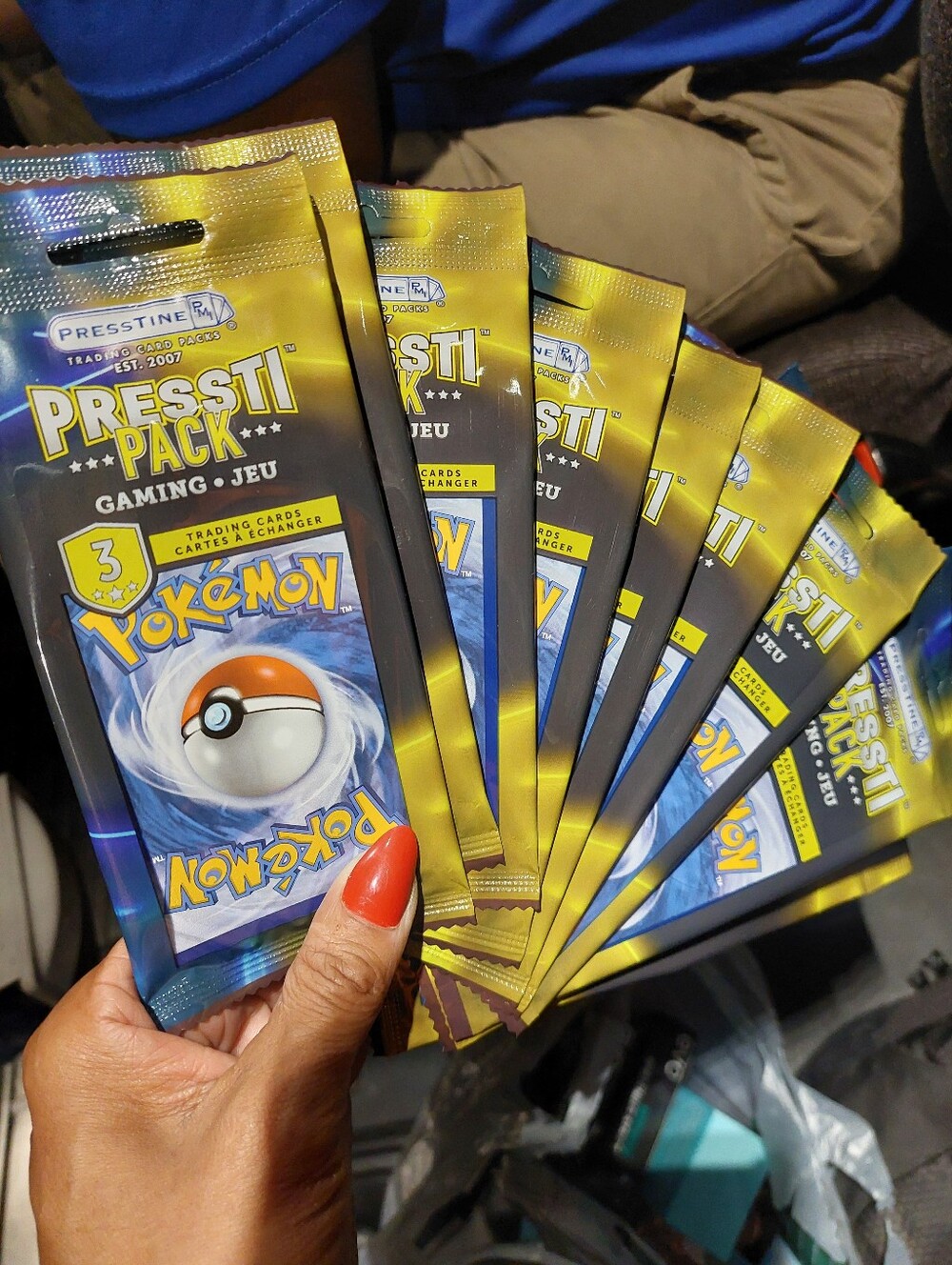 Lot Of 10/3Packs Pokemon Cards Sealed Trading Cards Pressti Pack